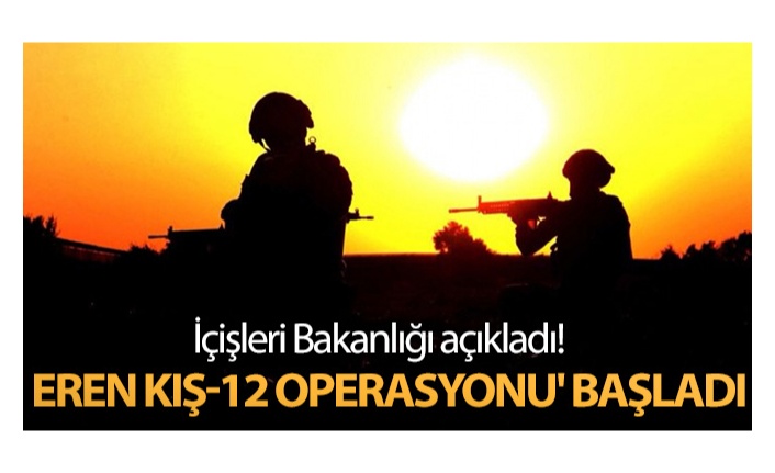İÇİŞLERİ BAKANLIĞI AÇIKLADI! 'EREN KIŞ-12 OPERASYONU' BAŞLADI